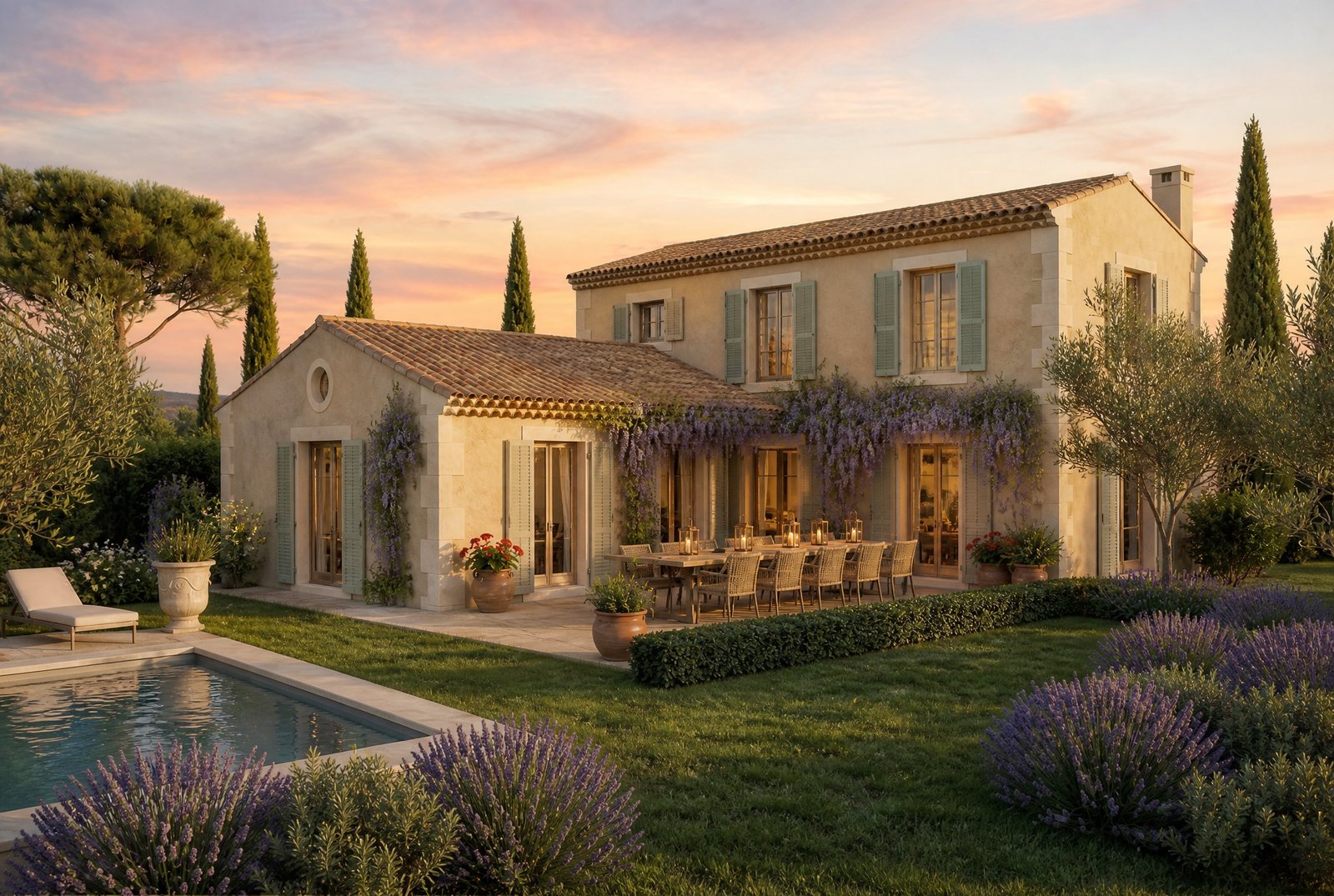 Perspective d'une maison provençale de caractère — offre terrain + maison